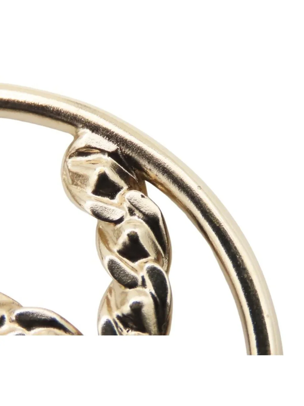 Chanel Brooch Gold Metal Rhinestone Circle CC Logo Costume